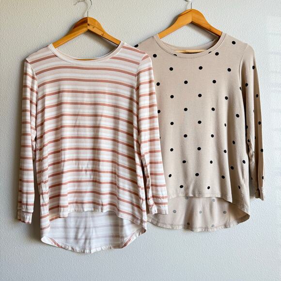 Plain Jane Bundle of 2 Pajama Loungewear Tops Size Small - Picture 1 of 8